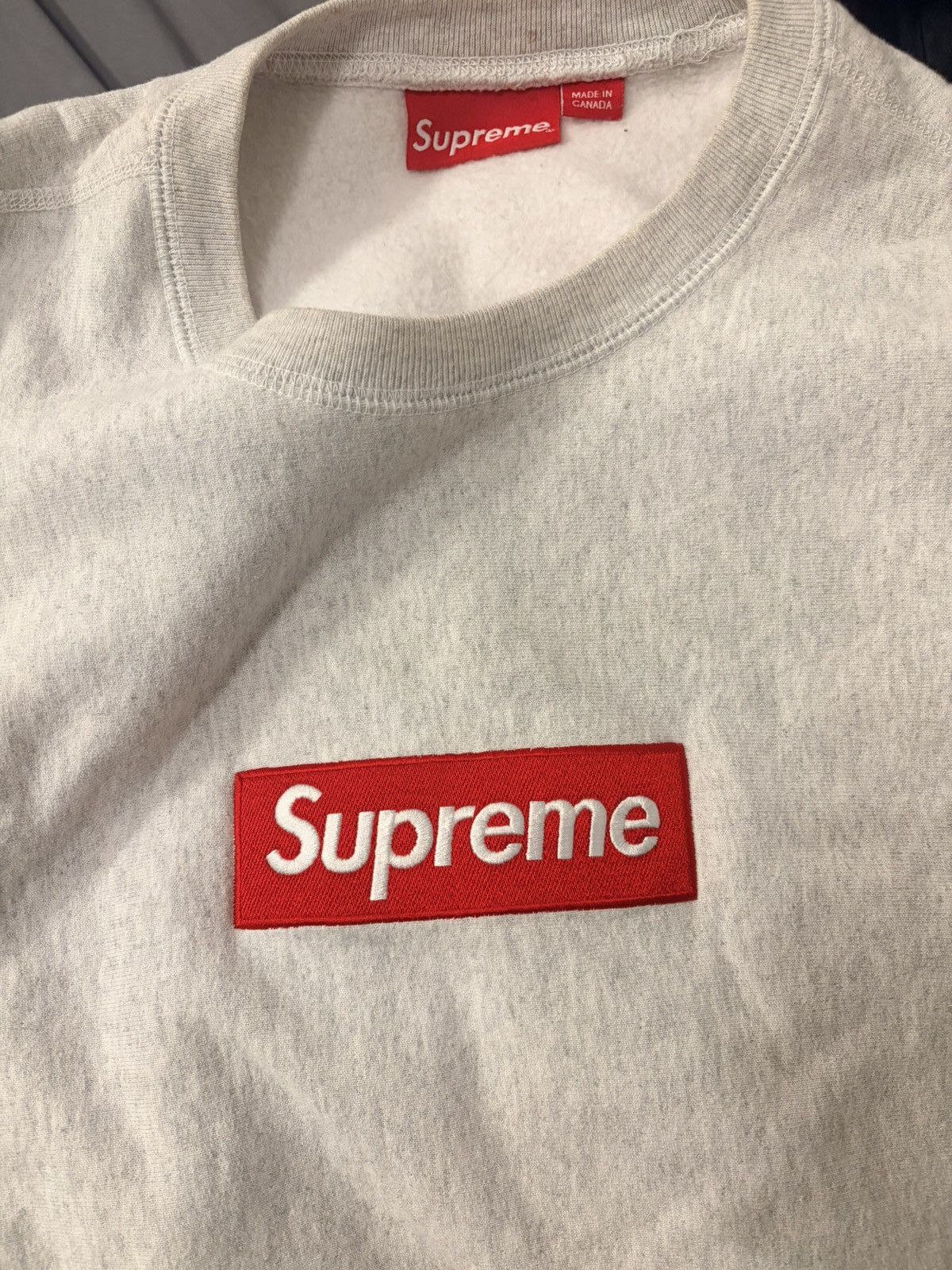 Supreme Supreme Box Logo Crewneck Sweater Bogo Grey Red Large Size US L / EU 52-54 / 3 - 10 Thumbnail