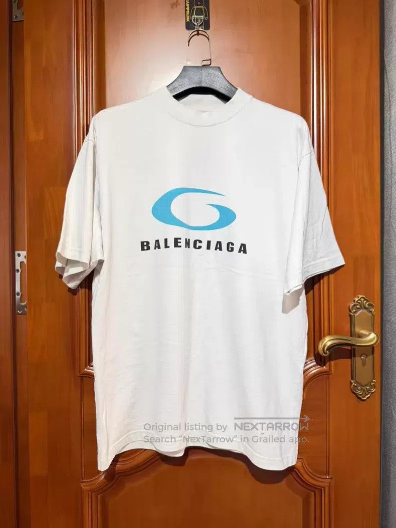 Balenciaga Balenciaga White Logo Short Sleeve T-Shirt Size US M / EU 48-50 / 2 - 1 Thumbnail