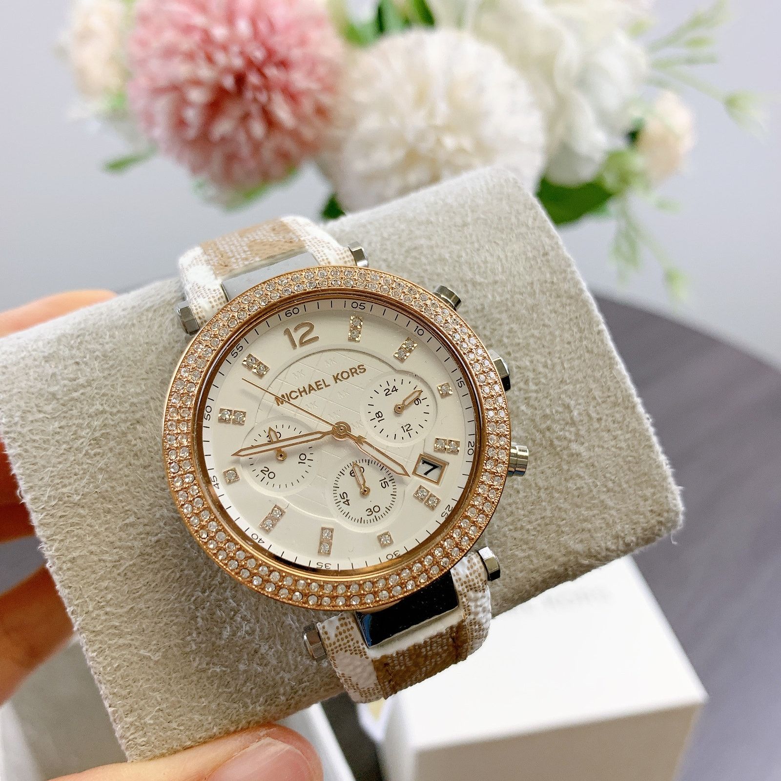 Michael Kors Michael Kors MK6950 Parker Chronograph Camel PVC Leather Size ONE SIZE - 5 Thumbnail