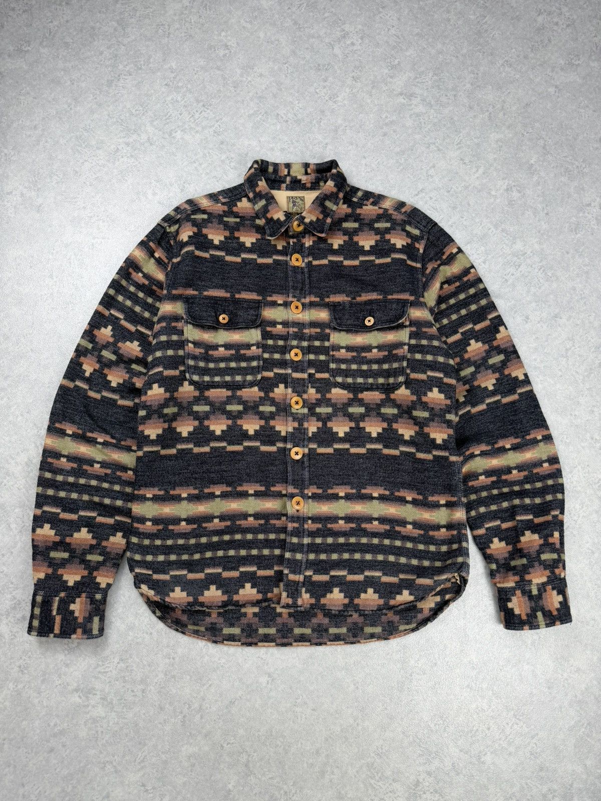 Prps PRPS Aztec Pattern Work Long Sleeve Shirt Size L Size US L / EU 52-54 / 3 - 2 Thumbnail