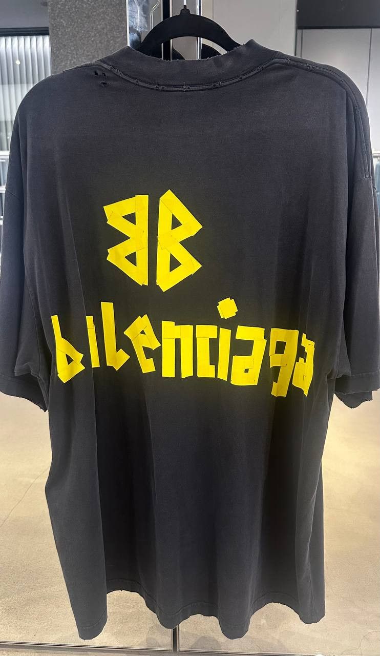 Balenciaga Balenciaga Tape Type Medium Fit T-shirt Black Faded Size US M / EU 48-50 / 2 - 2 Thumbnail
