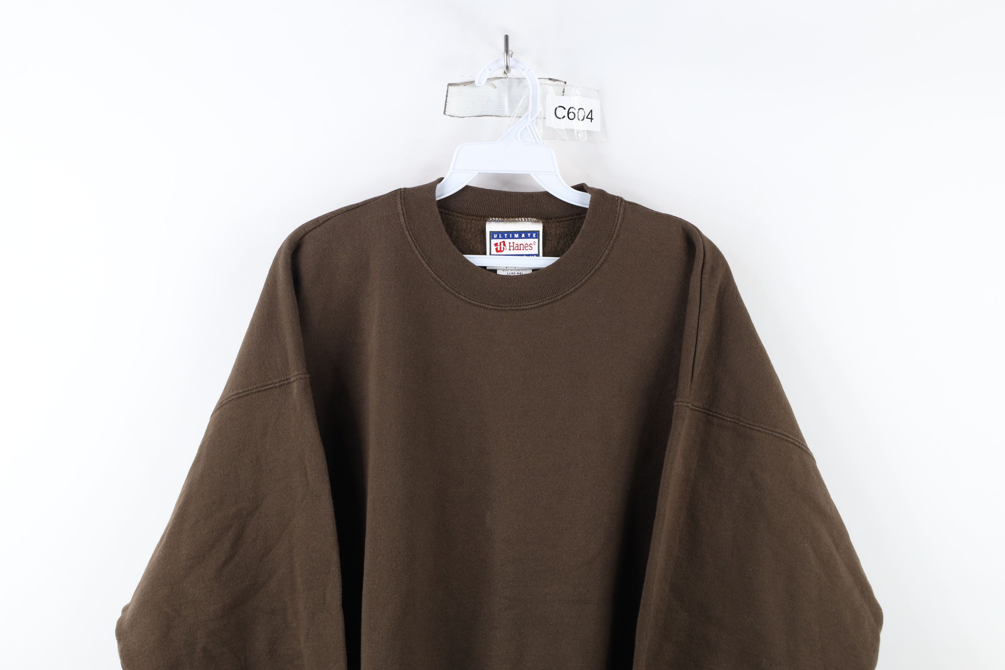 Vintage Vintage 90s Streetwear Faded Blank Crewneck Sweatshirt Brown Size US L / EU 52-54 / 3 - 2 Thumbnail