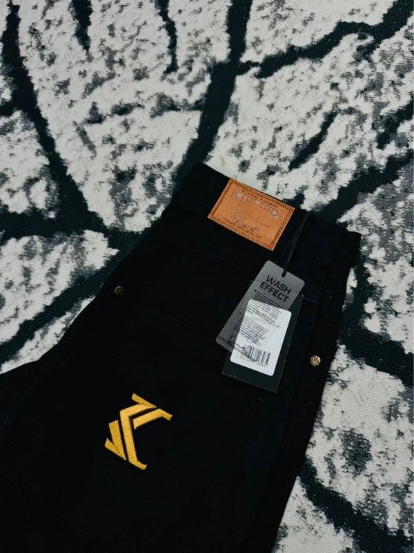 Karl Kani Karl Kani black gold logo wide pants XXS new Size 32" / US 10 / IT 46 - 5 Thumbnail