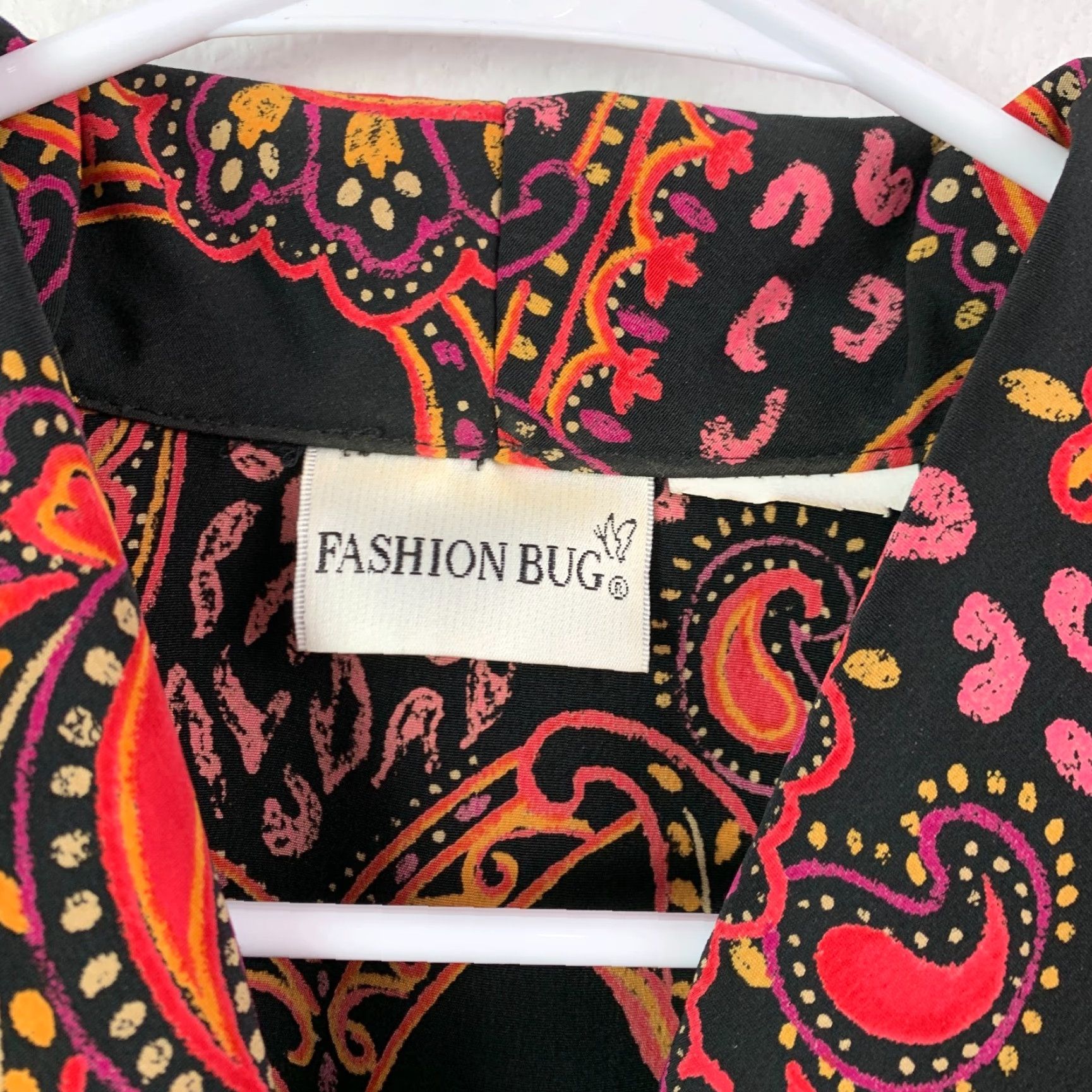 Vintage VINTAGE Fashion Bug Paisley Floral Shirt Blouse Womens 1X Black Long Sleeve Collared Buttoned Boho Size XL / US 12-14 / IT 48-50 - 3 Thumbnail