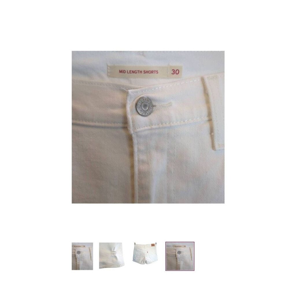 Levi's Levi's Rolled Cuff Mid Shorts White Distressed Denim Size30 Size 30" / US 8 / IT 44 - 3 Thumbnail