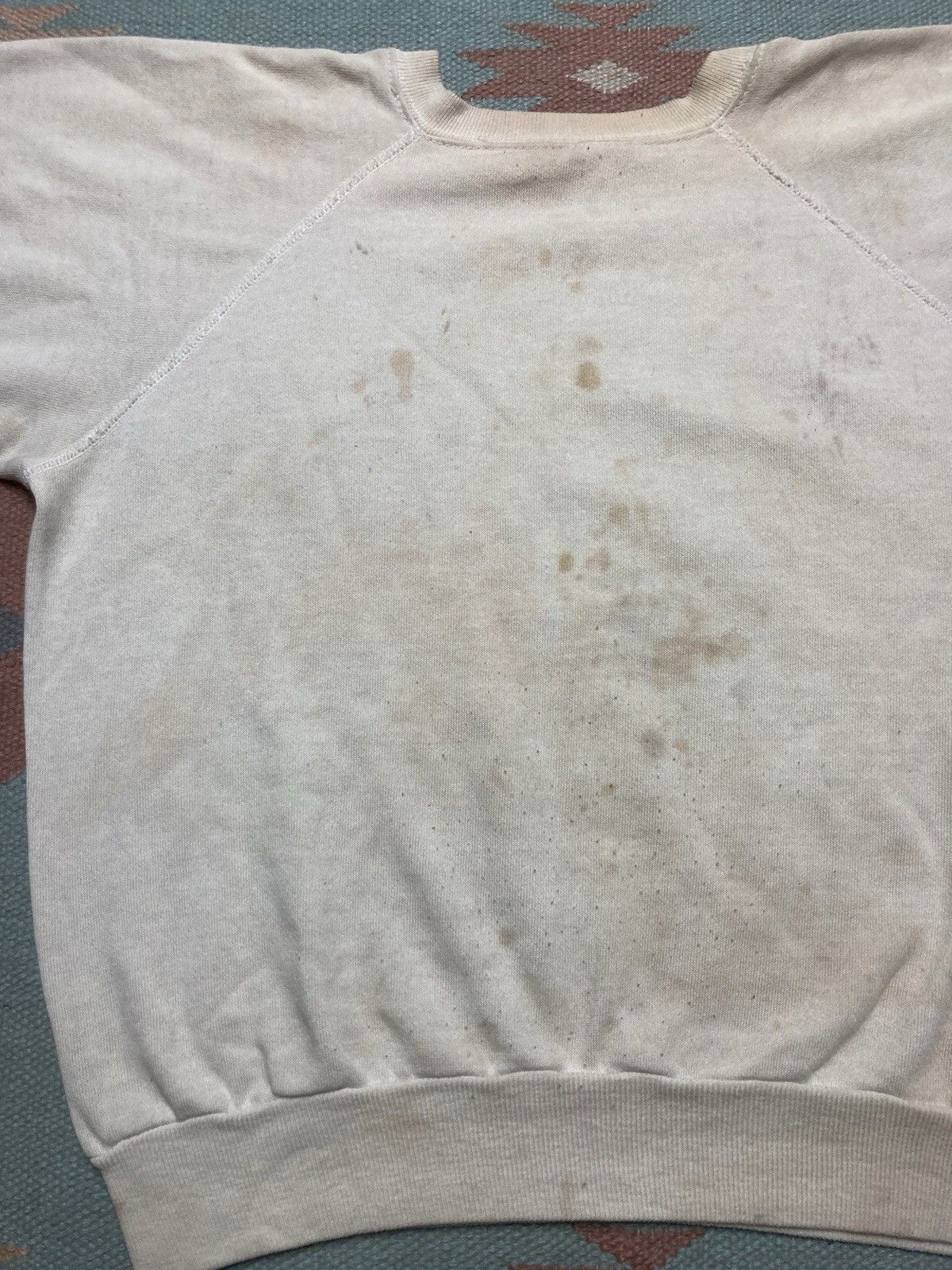 Vintage 80s crewneck sweatshirt blank white grunge distressed Large Size US L / EU 52-54 / 3 - 11 Thumbnail