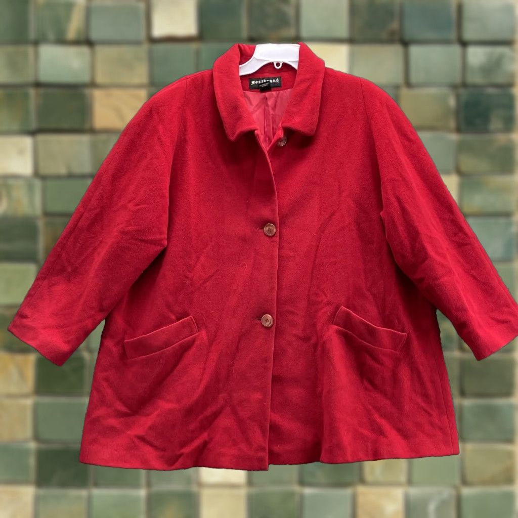 VINTAGE Westbound Cape Swing Pea Coat Women's 20 1960s 100% Wool Red Coat Classic Wool Capes -