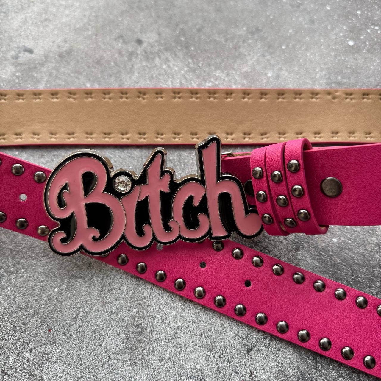 20471120 “BITCH” Amazing Y2K Sexy Studded Belt Size ONE SIZE - 2 Thumbnail