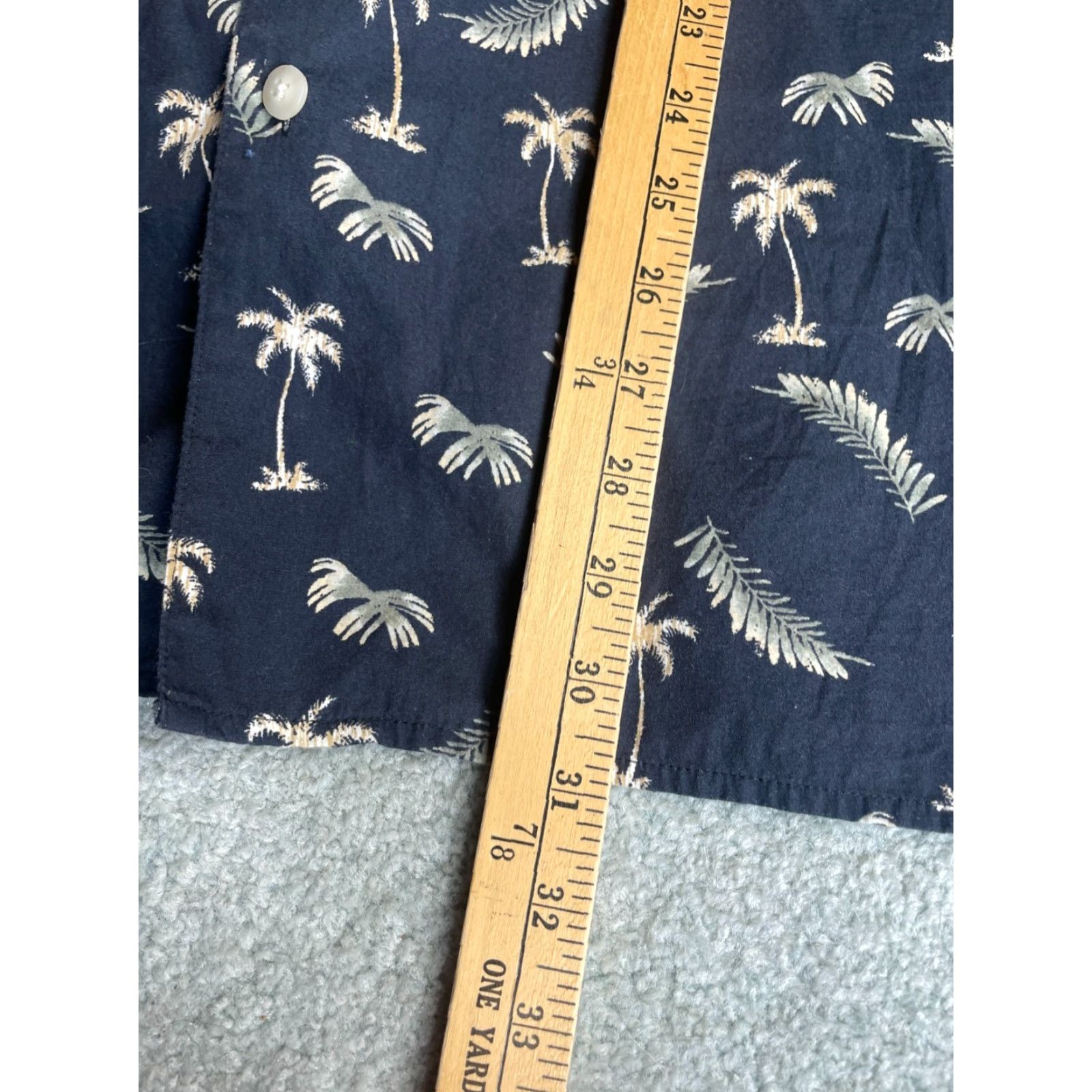 Vintage Natural Issue Shirt Men's XL Tall Black Palm Tree Pattern Button Up Pocket Cotton Nature Mens Size US XL / EU 56 / 4 - 6 Thumbnail