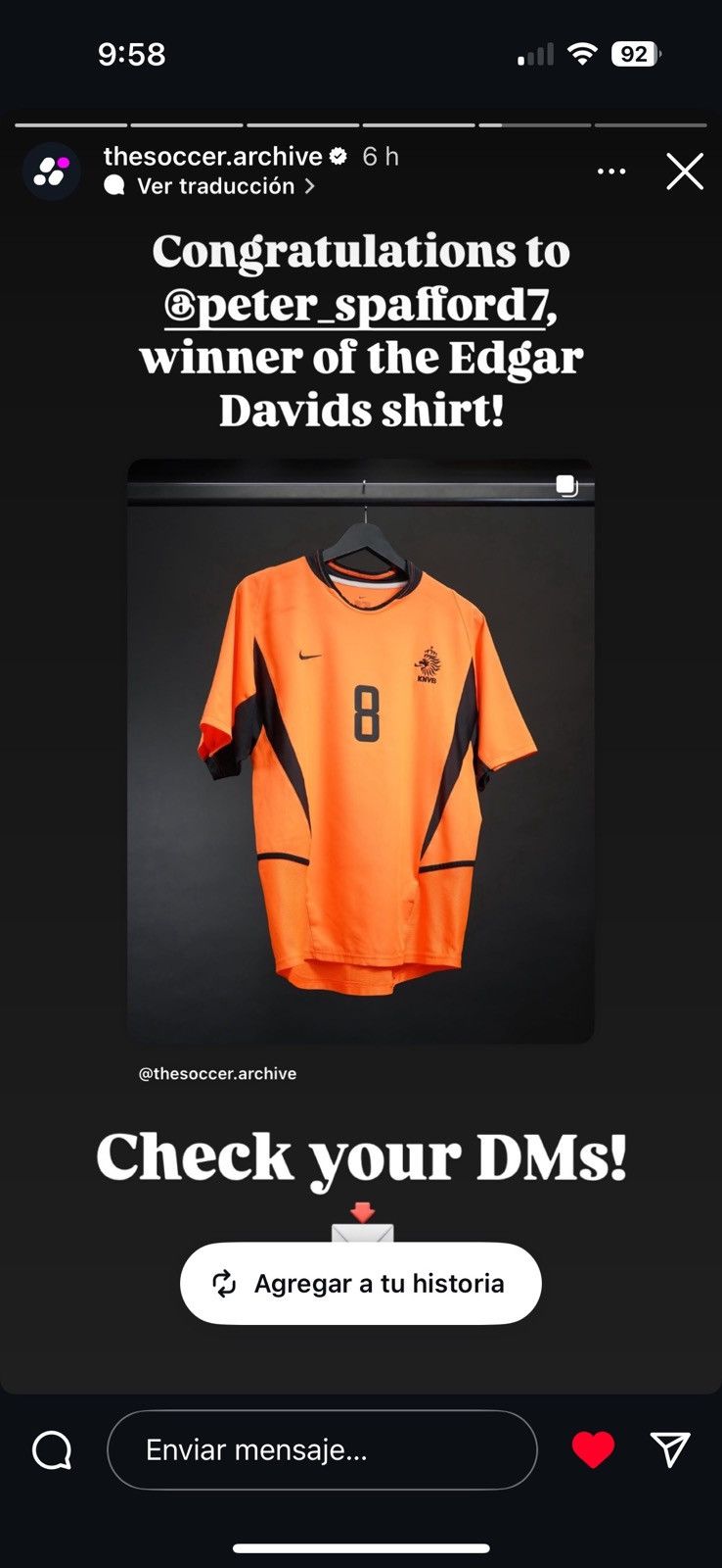 Nike Edgar Davids signed 2002-03 Holland Soccer Jersey Size US S / EU 44-46 / 1 - 4 Thumbnail