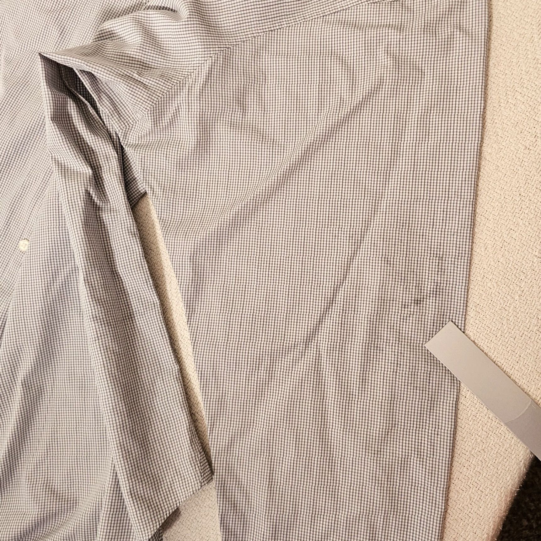 Michael Kors Michael Kors Shirt Men's 17.5 34 White Check Button-Up Long Sleeve Luxe Cotton Size US XXL / EU 58 / 5 - 7 Thumbnail