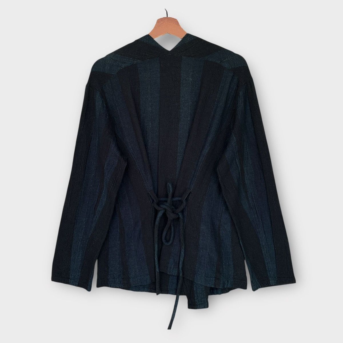 Issey Miyake ISSEY MIYAKE PLANTATION INDIGO MINIMALIST STRIPED COAT Size US M / EU 48-50 / 2 - 4 Thumbnail
