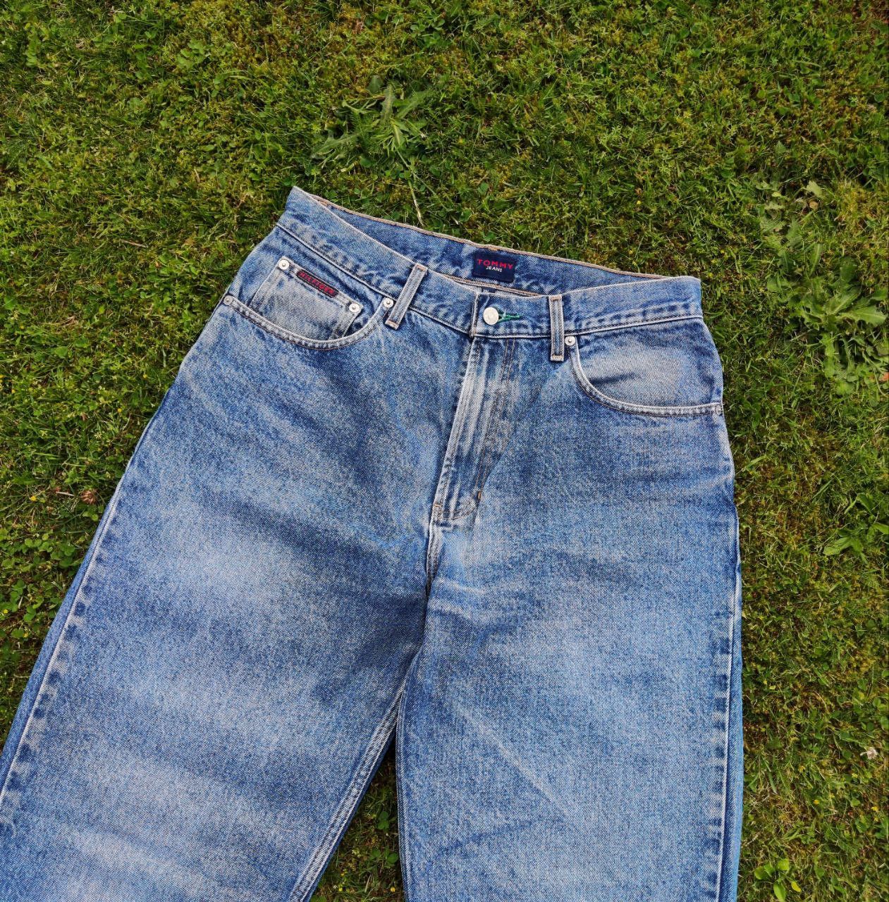 Tommy Hilfiger Vintage Tommy Jeans High Waist Blue, Embroidered Logo, 1999 Size US 33 - 4 Thumbnail