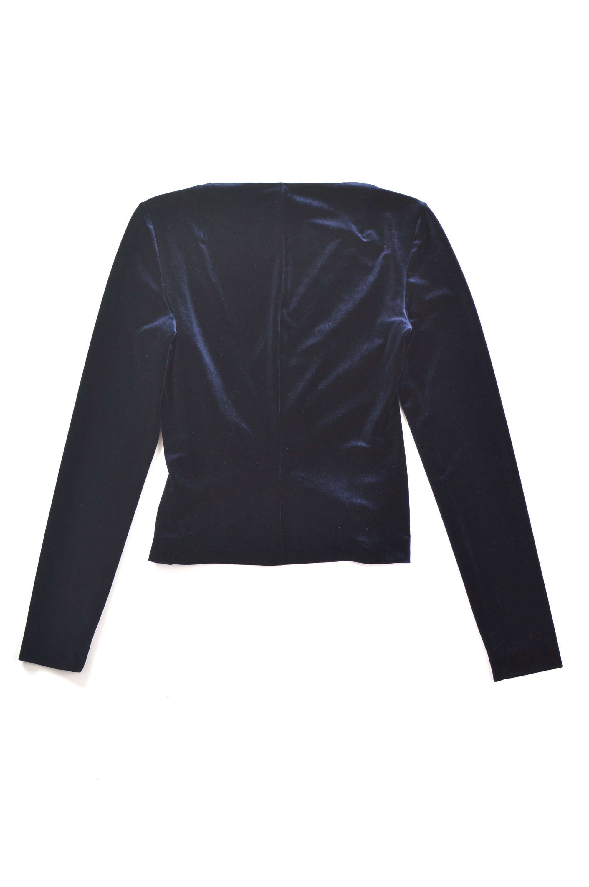 Other Talbot Runhof Cassiopeia Navy Stretch Velvet Blouse Top Size S / US 4 / IT 40 - 6 Thumbnail