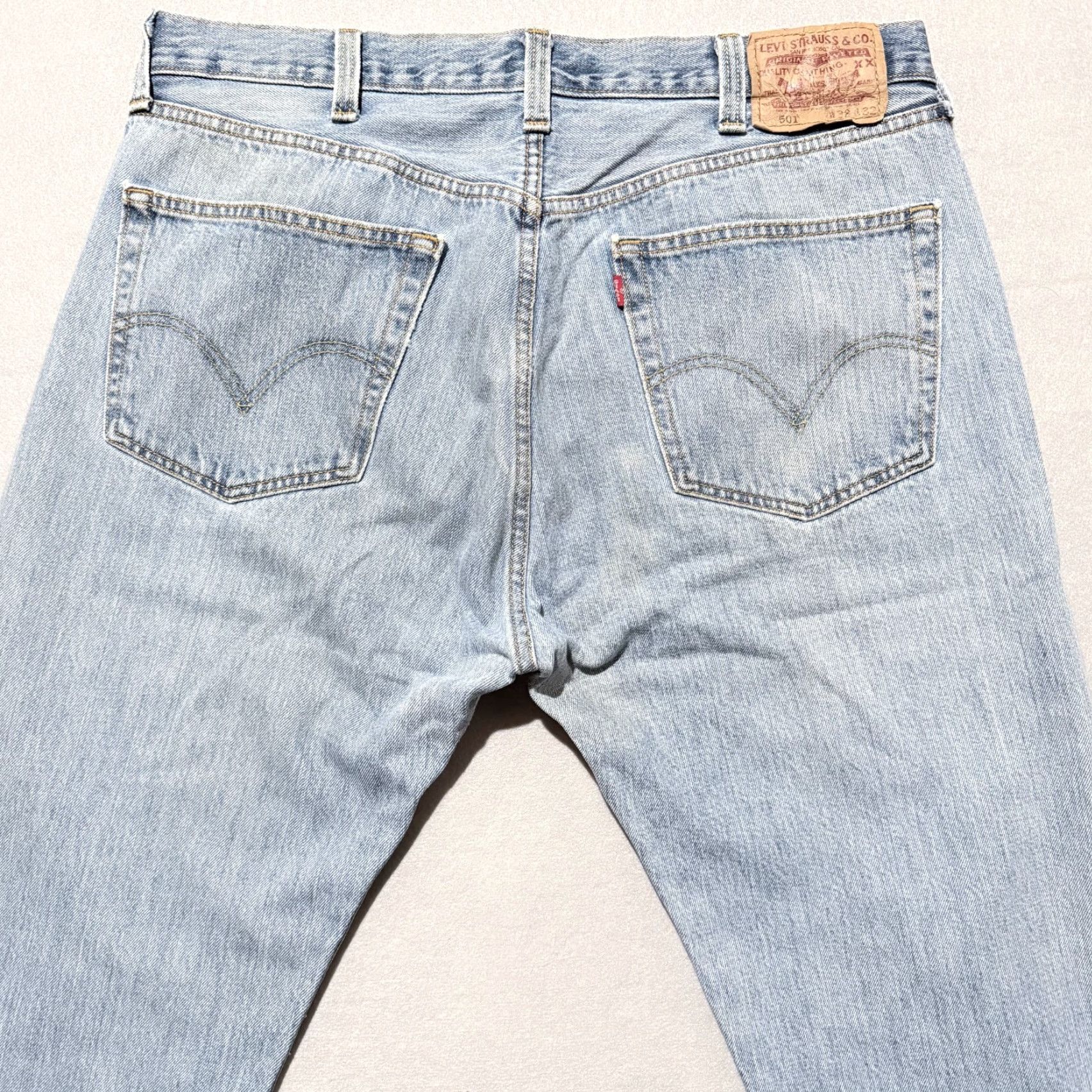 Levi's Levi's 501 Jeans Blue Denim Distressed Straight Button Fly - 38x32 Men Regular Vintage No 501 Series Size US 38 / EU 54 - 4 Thumbnail