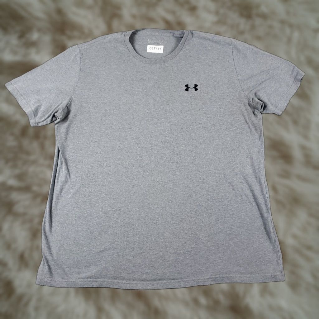 Under Armour Under Armour T Shirt Mens XL Gray Active Workout Gym Short Sleeve Regular Breathable Logo Sports Modern Shirts Mens Size US XL / EU 56 / 4 - 1 Thumbnail
