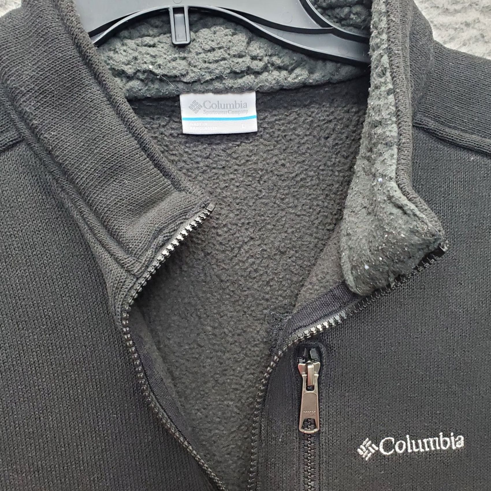 Vintage Columbia Sweatshirt Mens Large Black Sherpa Lined Elbow Patch 1/4 Zip Pullover Size US L / EU 52-54 / 3 - 5 Thumbnail