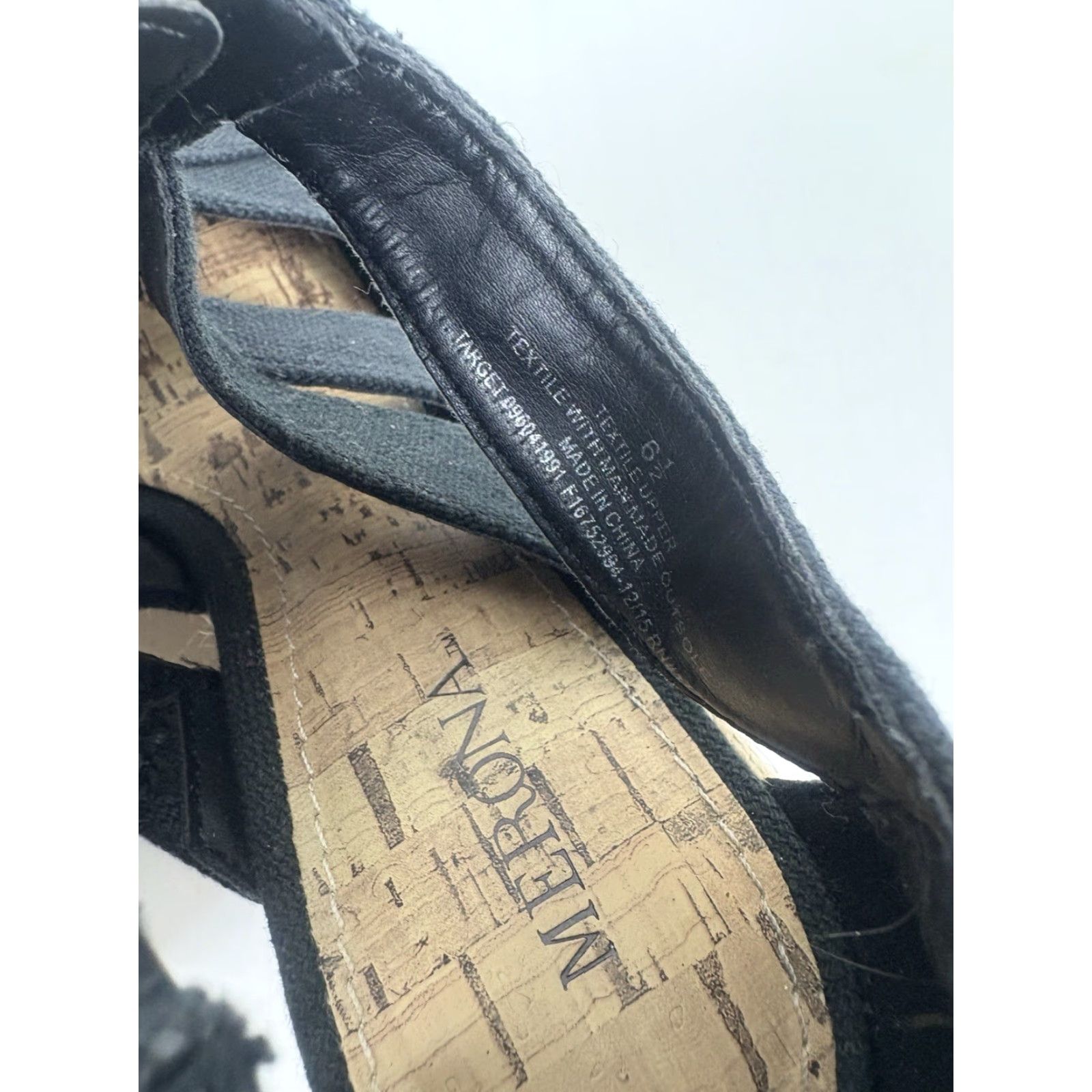 Merona Merona Black Espadrille Wedge Heels Womens Size 6.5 Open Toe Casual Summer Size US 7 / IT 37 - 6 Thumbnail