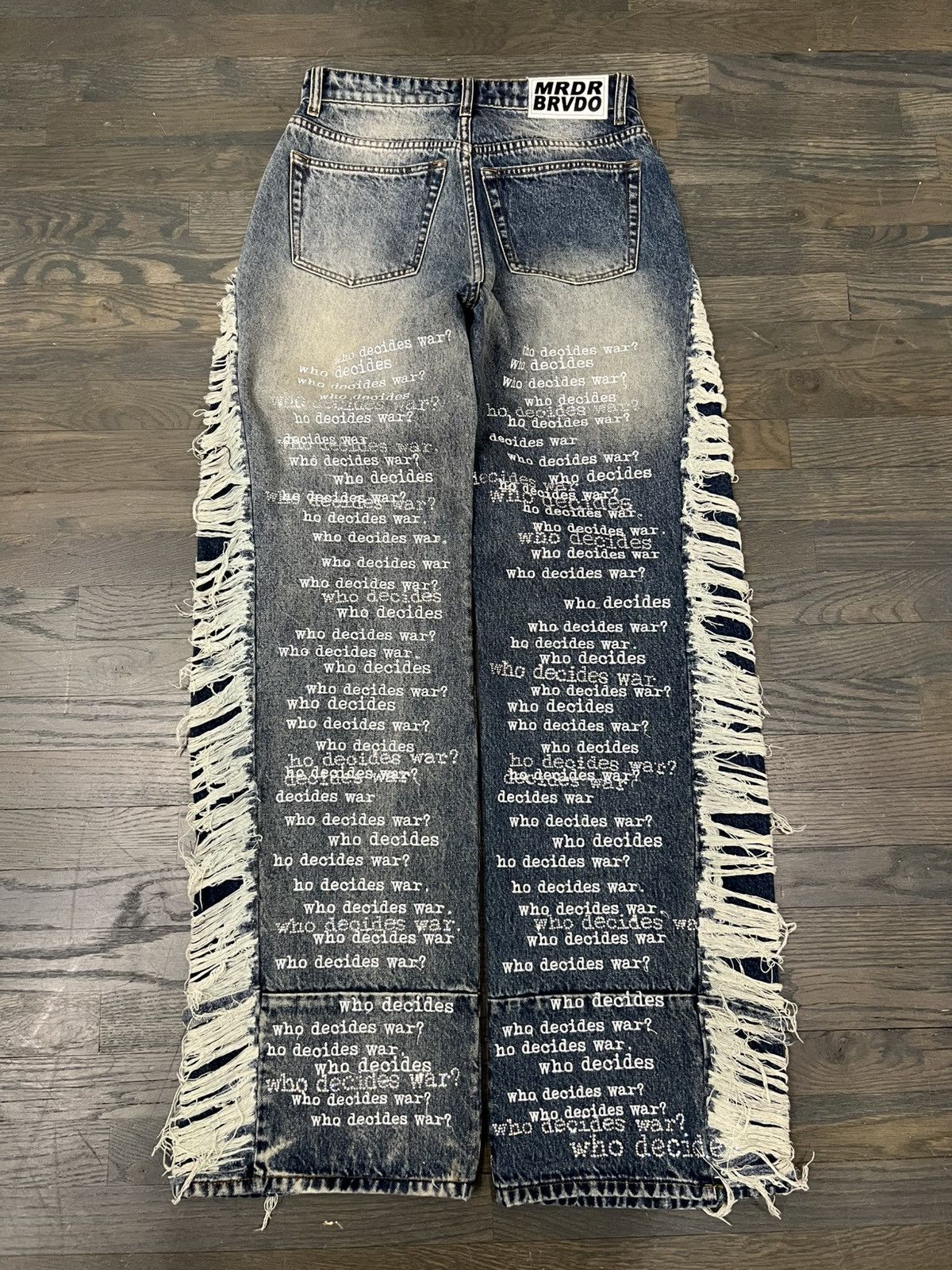 Who Decides War ULTRA FLARE SCRIPTURE DENIM Size US 30 / EU 46 - 7 Thumbnail