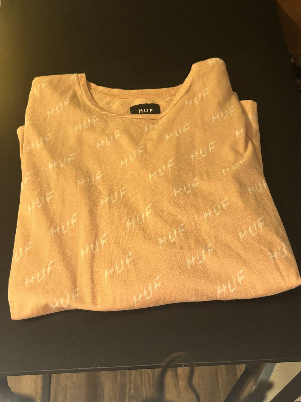 Huf HUF Men's Long Sleeve Shirt Medium White Orange Size US M / EU 48-50 / 2 - 1 Thumbnail