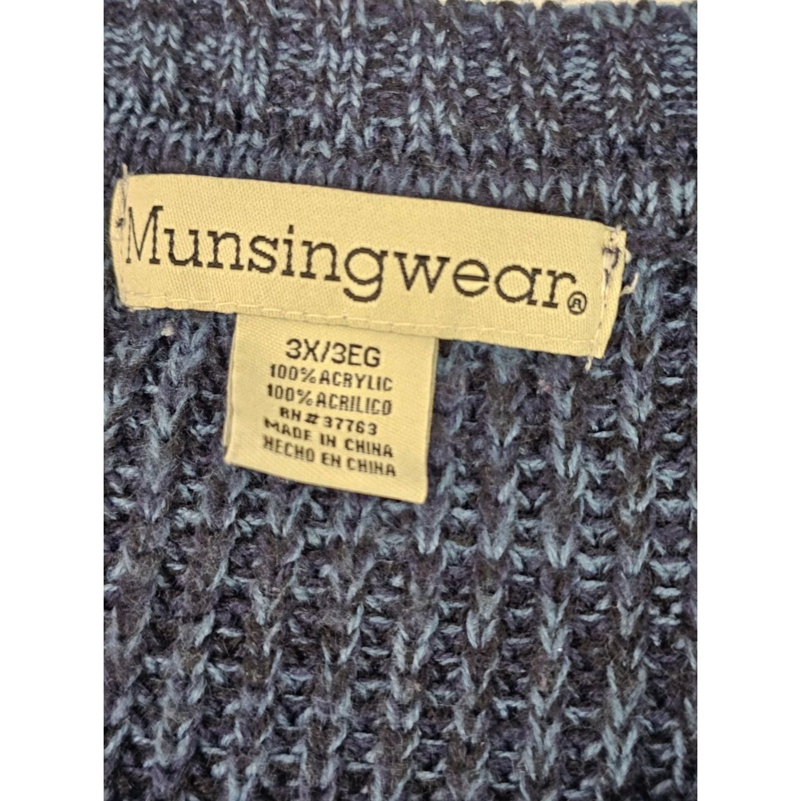 Vintage VINTAGE Penguin Munsingwear Cable Knit Pullover Sweater Men 3X Heather Blue Crew Neck Size US XXL / EU 58 / 5 - 7 Thumbnail