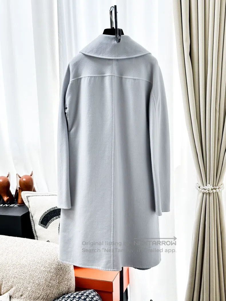 Hermes Hermes Teal Long Sleeve Flared Cashmere Coat Size XS / US 0-2 / IT 36-38 - 2 Thumbnail