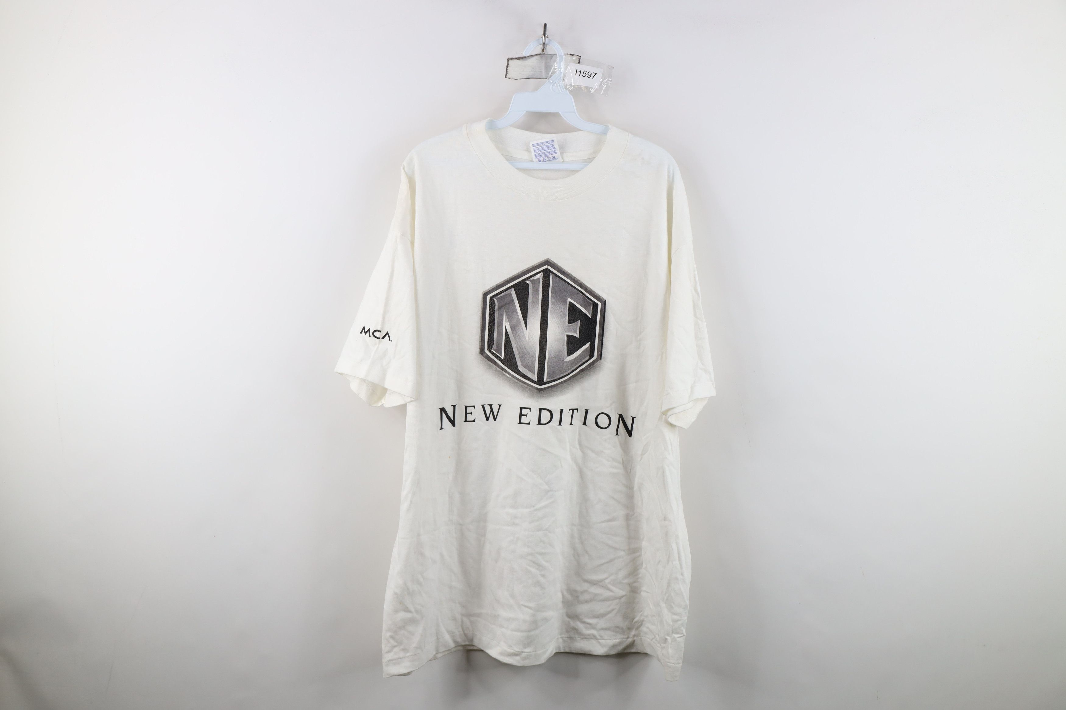 Vintage 90s The Album New Edition Band R&B T-Shirt White