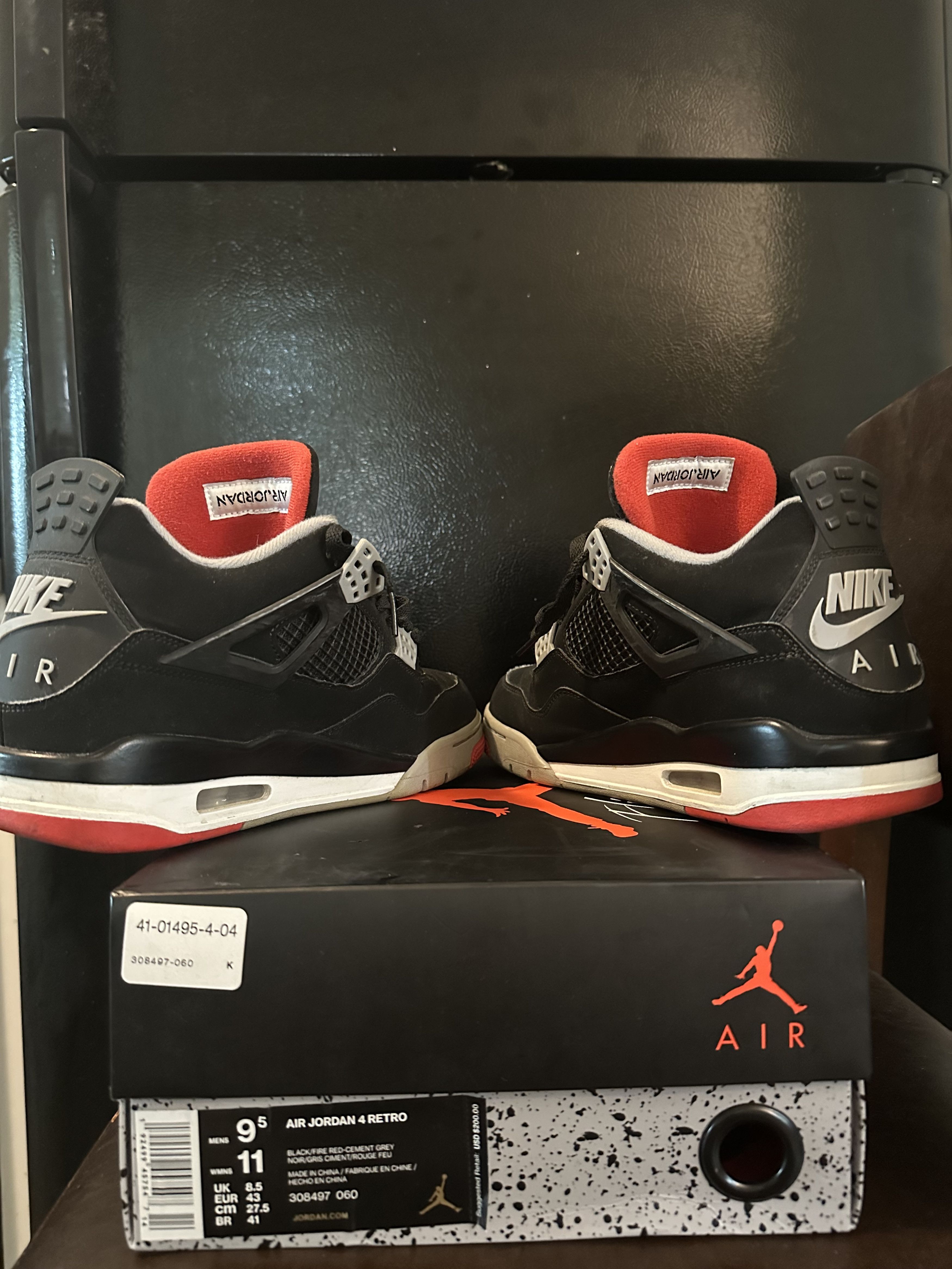 Jordan Brand Air Jordan Retro 4 Bred Size US 9.5 / EU 42-43 - 5 Thumbnail