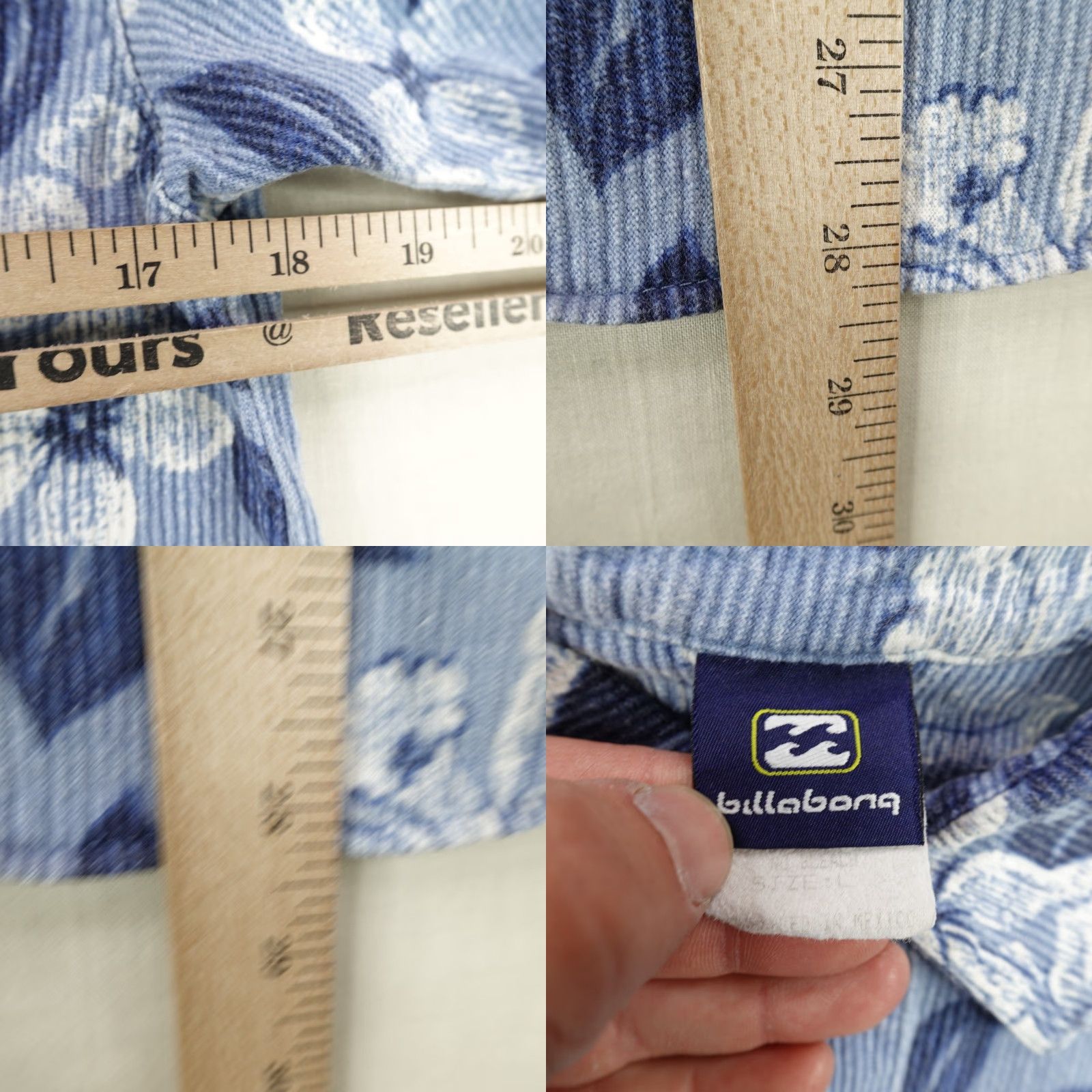 Billabong VINTAGE Billabong Men's Shirt Large Blue Floral Hawaiian Button-Up 90s Beach Surf Cotton Size US L / EU 52-54 / 3 - 8 Thumbnail