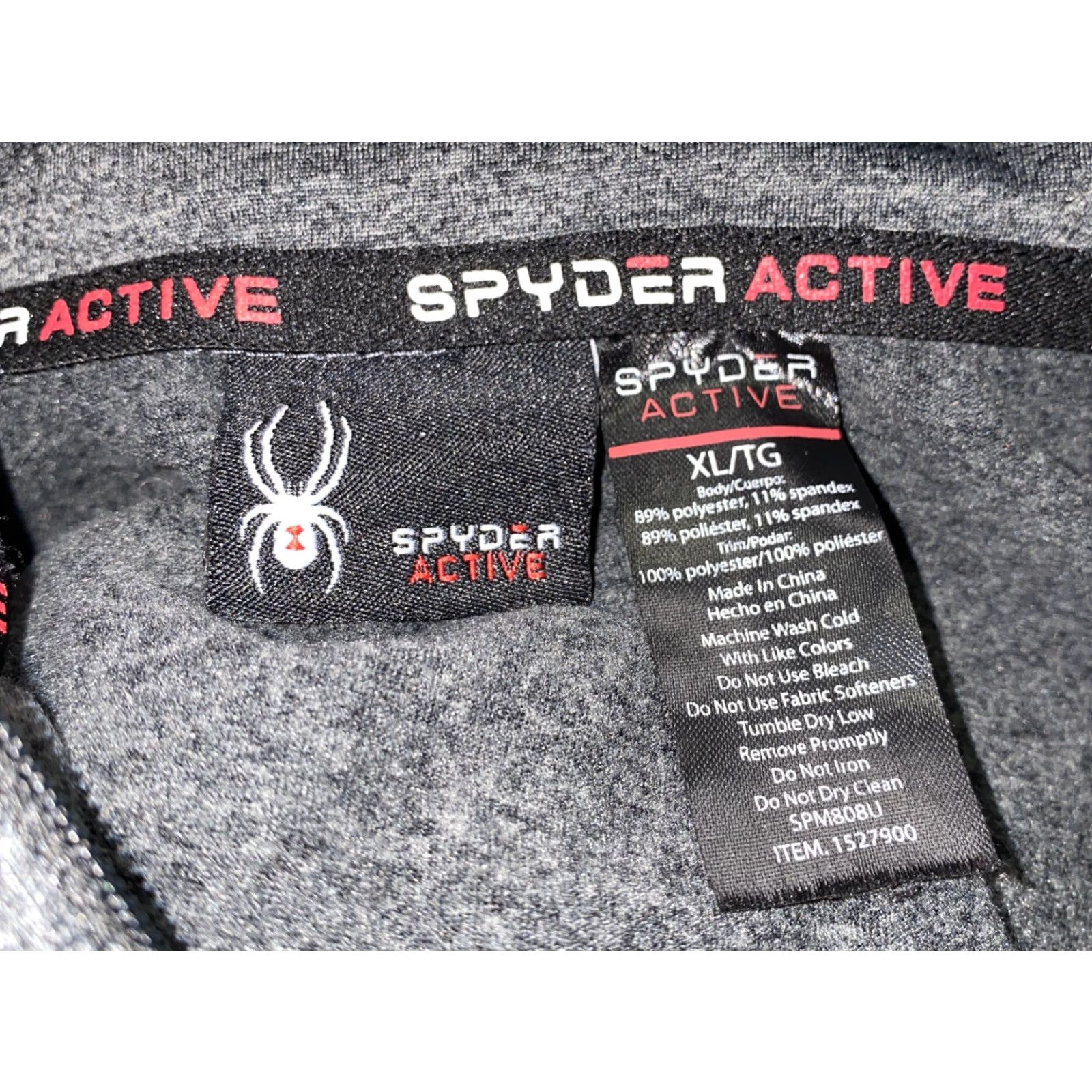 Spyder Spyder Mens Gray Polyester/Spandex 1/2 Zip Pullover Jacket Size XL Size US XL / EU 56 / 4 - 7 Thumbnail