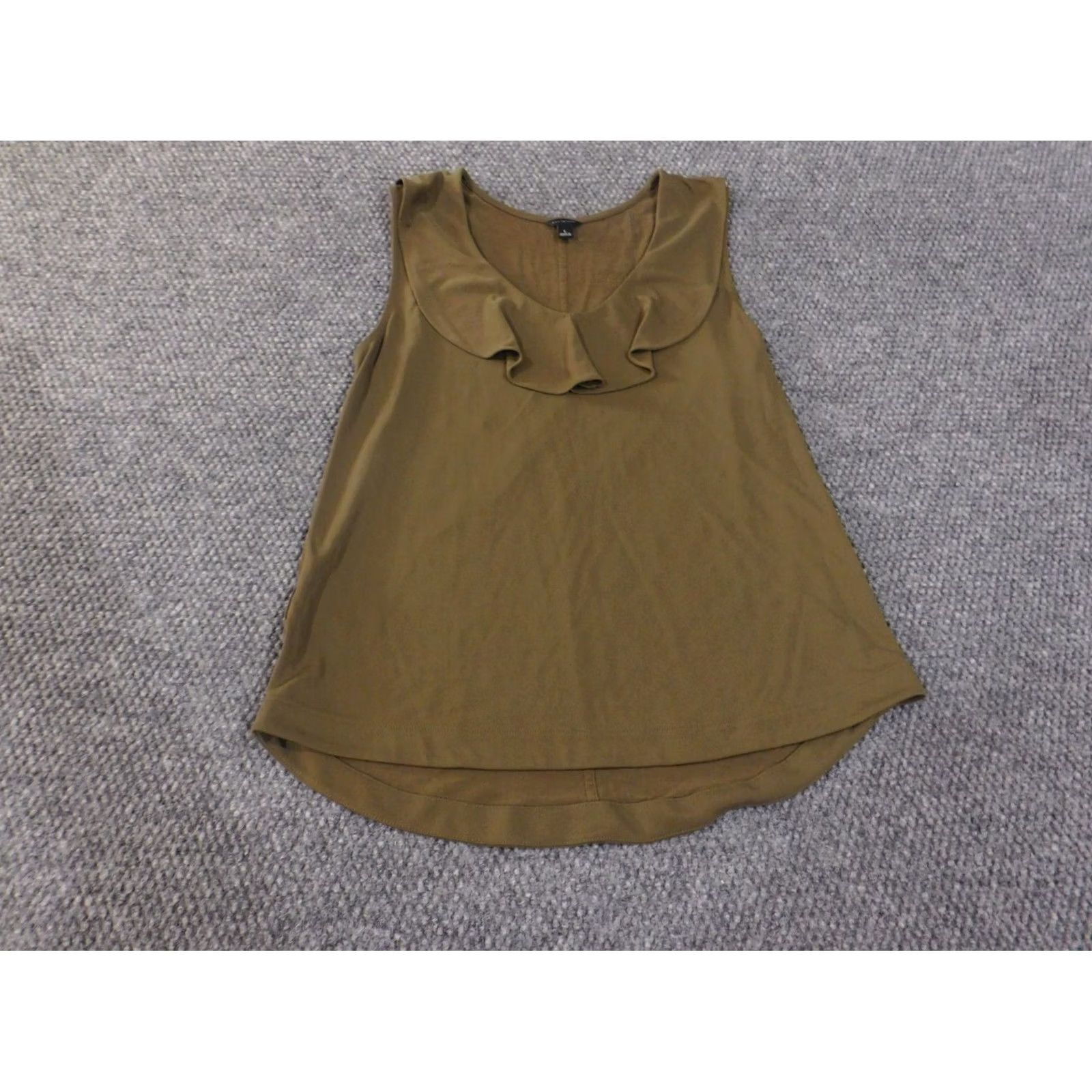 Ann Taylor Ann Taylor Loft Blouse Shirt Womens Large Green Sleeveless Round Neck Polyester Rayon Knit Casual Size L / US 10 / IT 46 - 2 Thumbnail