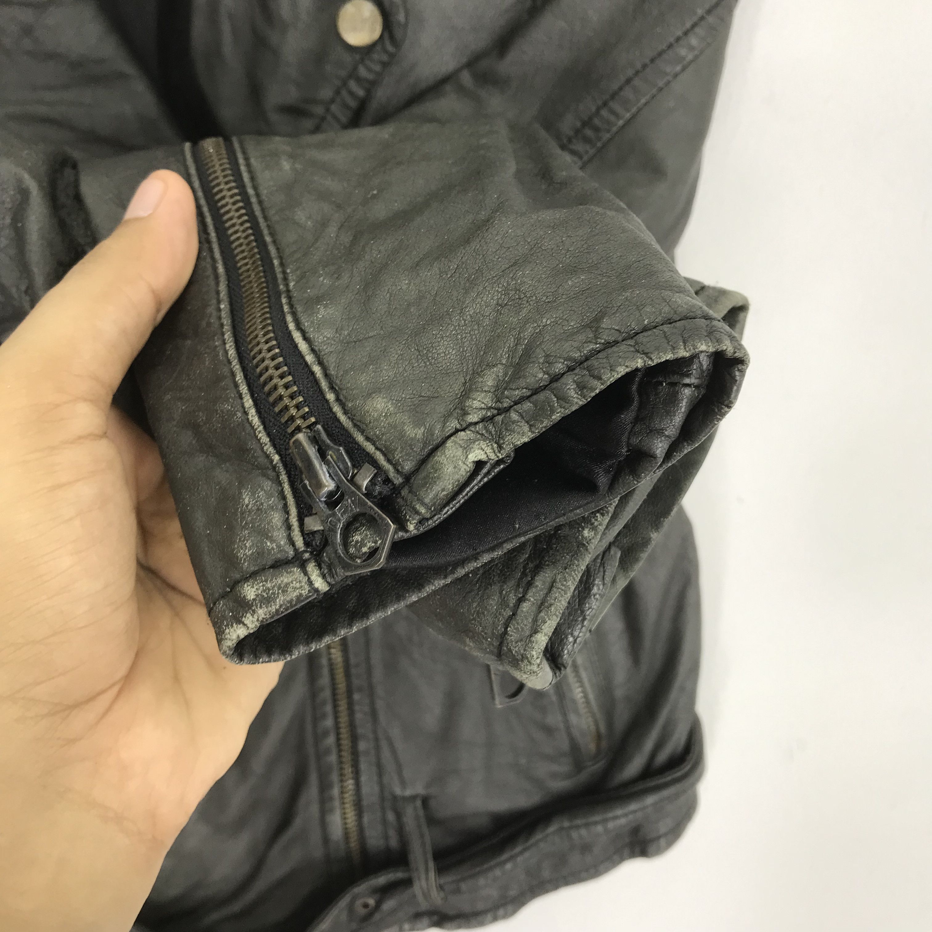 Japanese Brand Vintage Journal Standard Sheep Skin Leather Double Collar Size US S / EU 44-46 / 1 - 8 Thumbnail