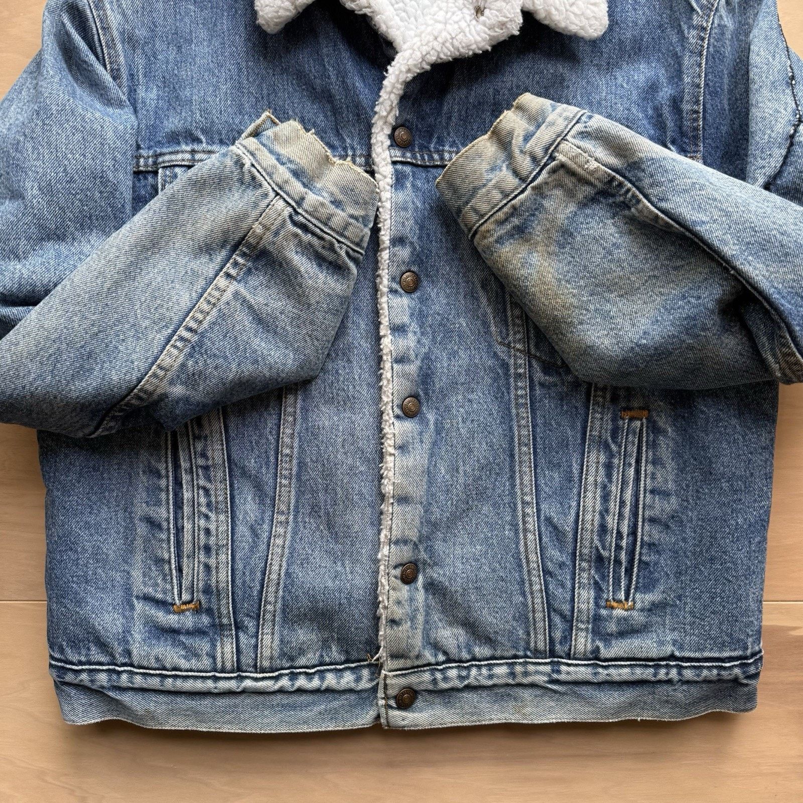 Levi's × Vintage Vintage Levis Sherpa Trucker Jacket 44 Blue 80s Heavy Size US L / EU 52-54 / 3 - 5 Thumbnail