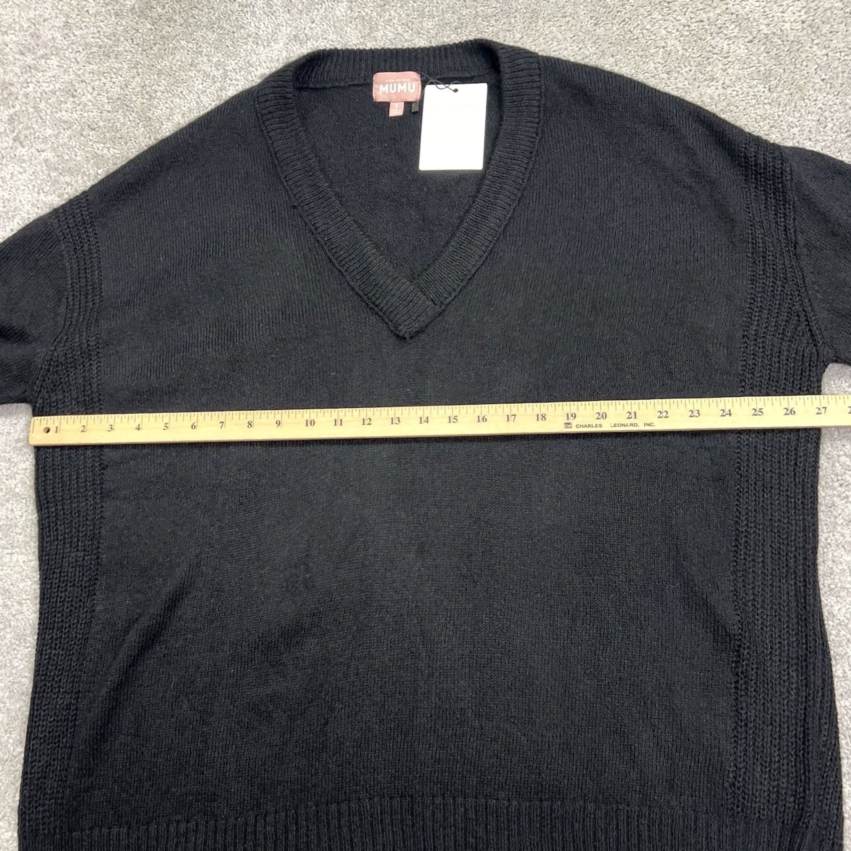 Show Me Your MuMu Show Me Your Mumu Sweater Women’s Small Black Ozzy Oversized V-Neck Pullover NWT Size S / US 4 / IT 40 - 7 Thumbnail