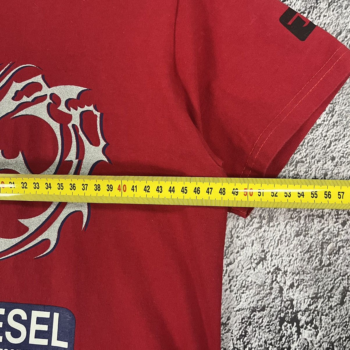 Diesel × Vintage 👹 VINTAGE 👹 Diesel Tribal Dragon Printed D big logo Red Tee Size M / US 6-8 / IT 42-44 - 12 Thumbnail