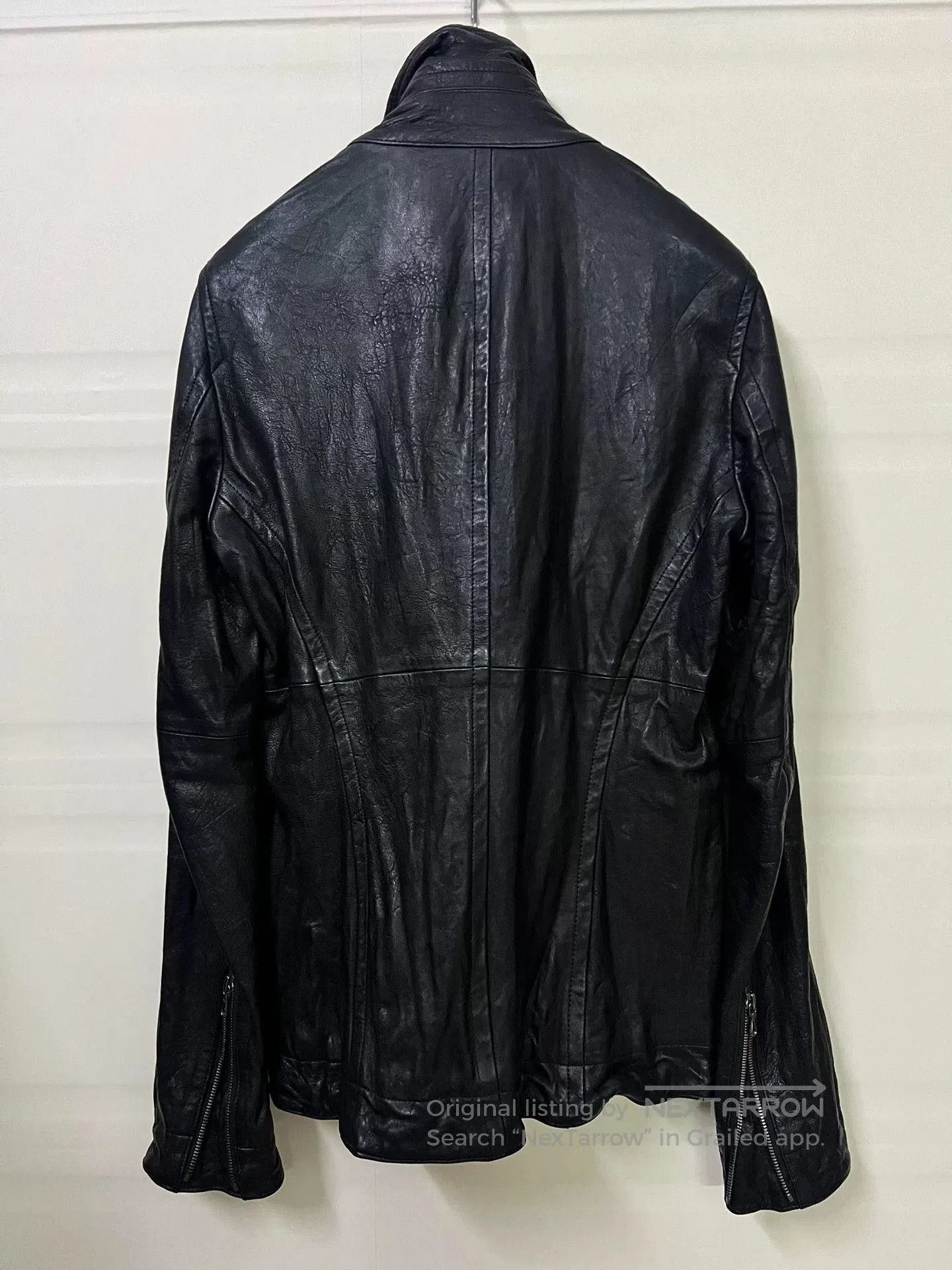 Julius Julius_7 Black High Neck Leather Jacket. Size US M / EU 48-50 / 2 - 3 Thumbnail