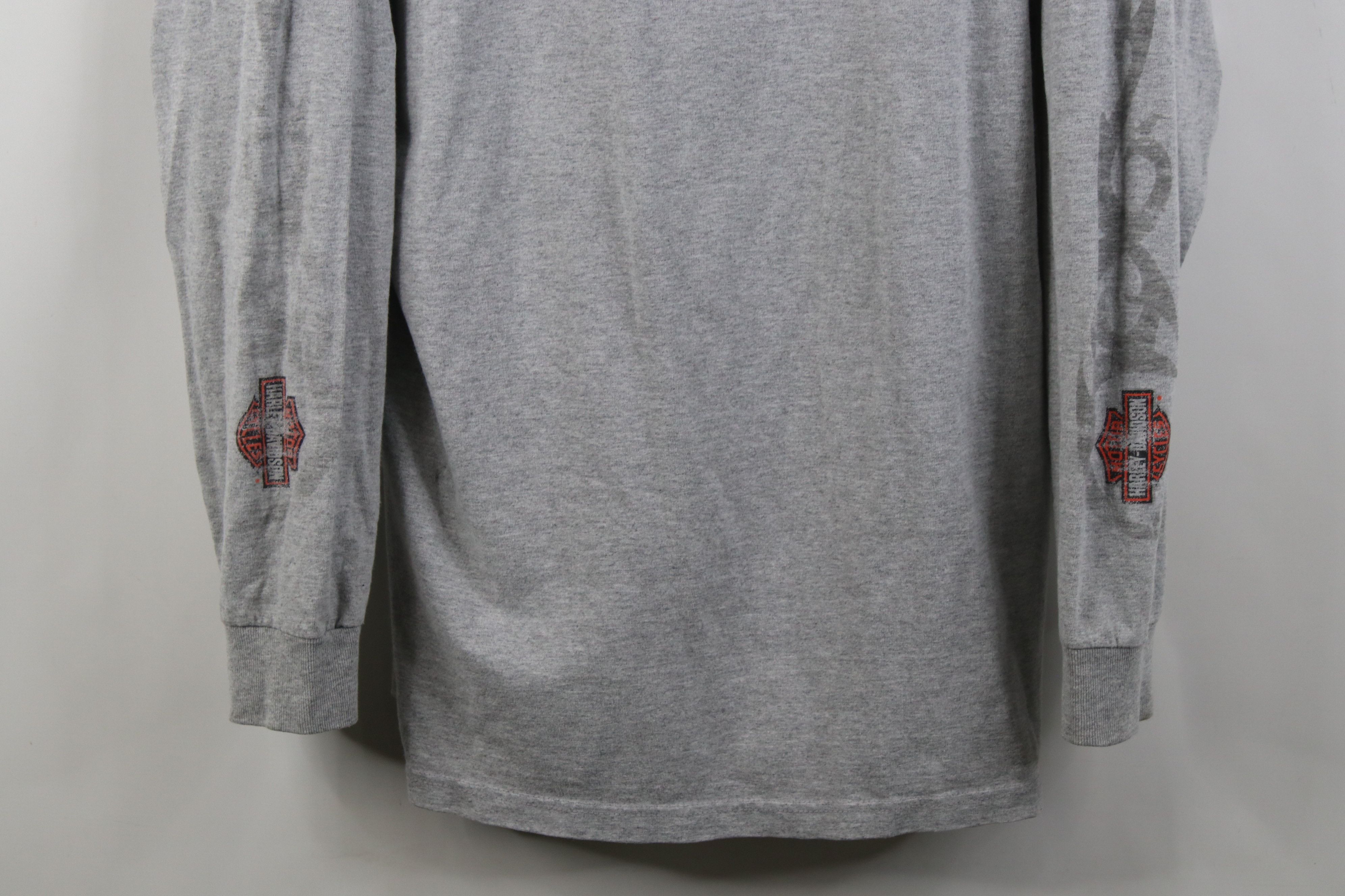 Harley Davidson Vintage Y2K 2005 Harley Davidson Long Sleeve T-Shirt Gray Size US L / EU 52-54 / 3 - 3 Thumbnail
