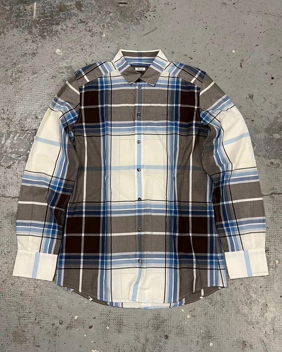 Dolce & Gabbana 2000s Dolce & Gabbana White & Brown Checkered Shirt Size US M / EU 48-50 / 2 - 1 Thumbnail