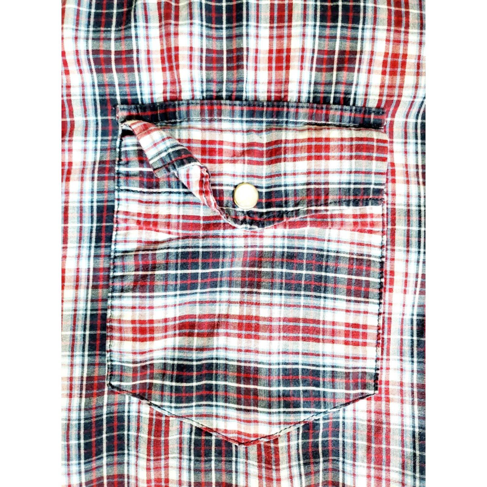 Levi's Levi's Signature Pearl Snap Mens Western Shirt Plaid XXL Regular Cotton Polyester Blend Short Sleeve Button-Up Button Pocket Western Theme Size US XXL / EU 58 / 5 - 4 Thumbnail