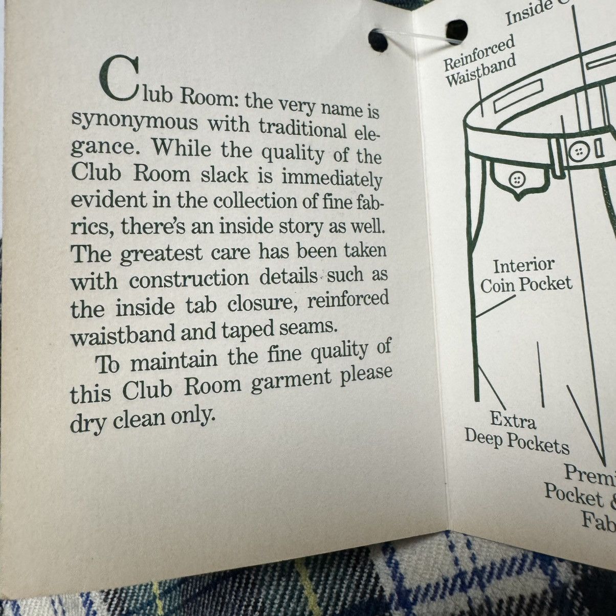 Club Room Vintage CLUB ROOM Worsted Wool Pants In Green Plaid Size US 32 / EU 48 - 7 Thumbnail