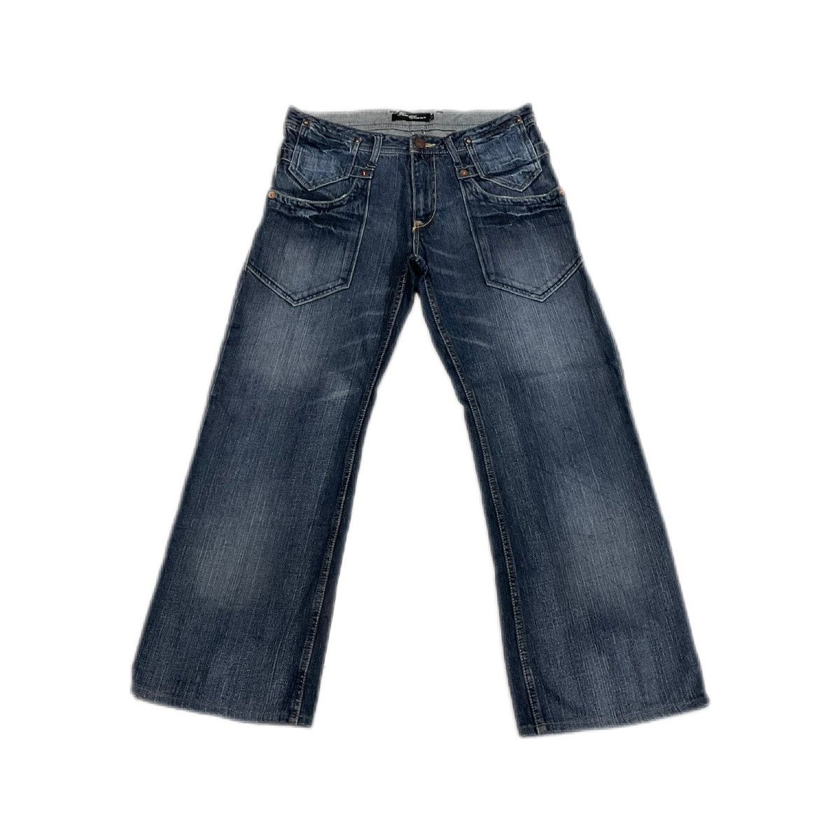 Japanese Brand 🔥Sick Y2K Root Three Stye Flared Denim Size US 32 / EU 48 - 1 Thumbnail