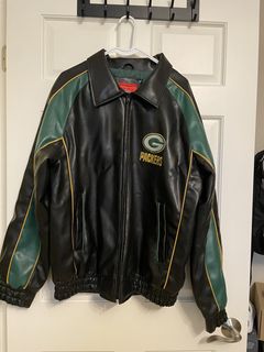 VTG St Louis Rams G-III Carl Banks LEATHER Jacket Coat Embroidered Mens L