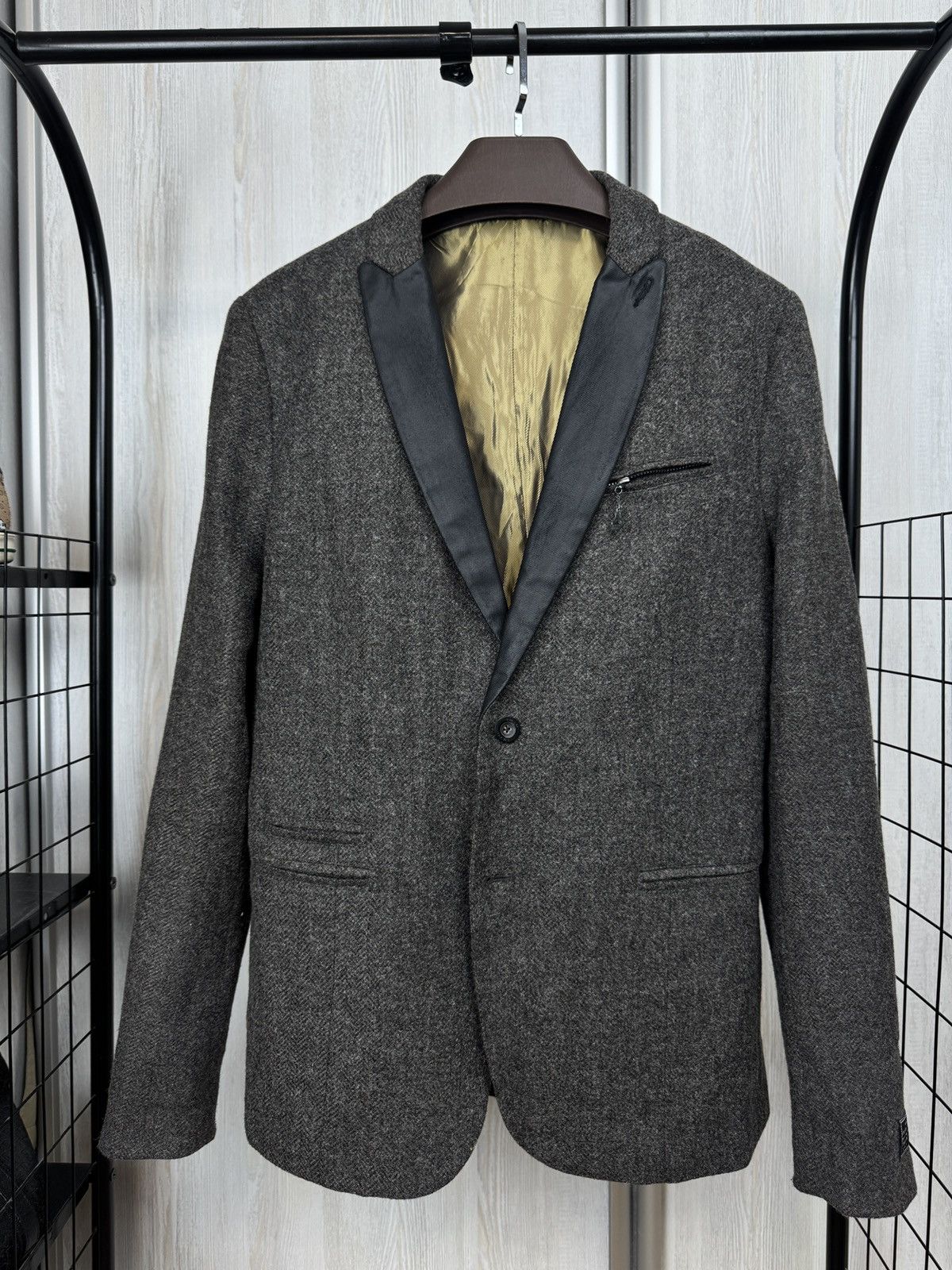 Diesel Diesel wool rayon grey tweed sport coat blazer jacket size L Size 42R - 2 Thumbnail