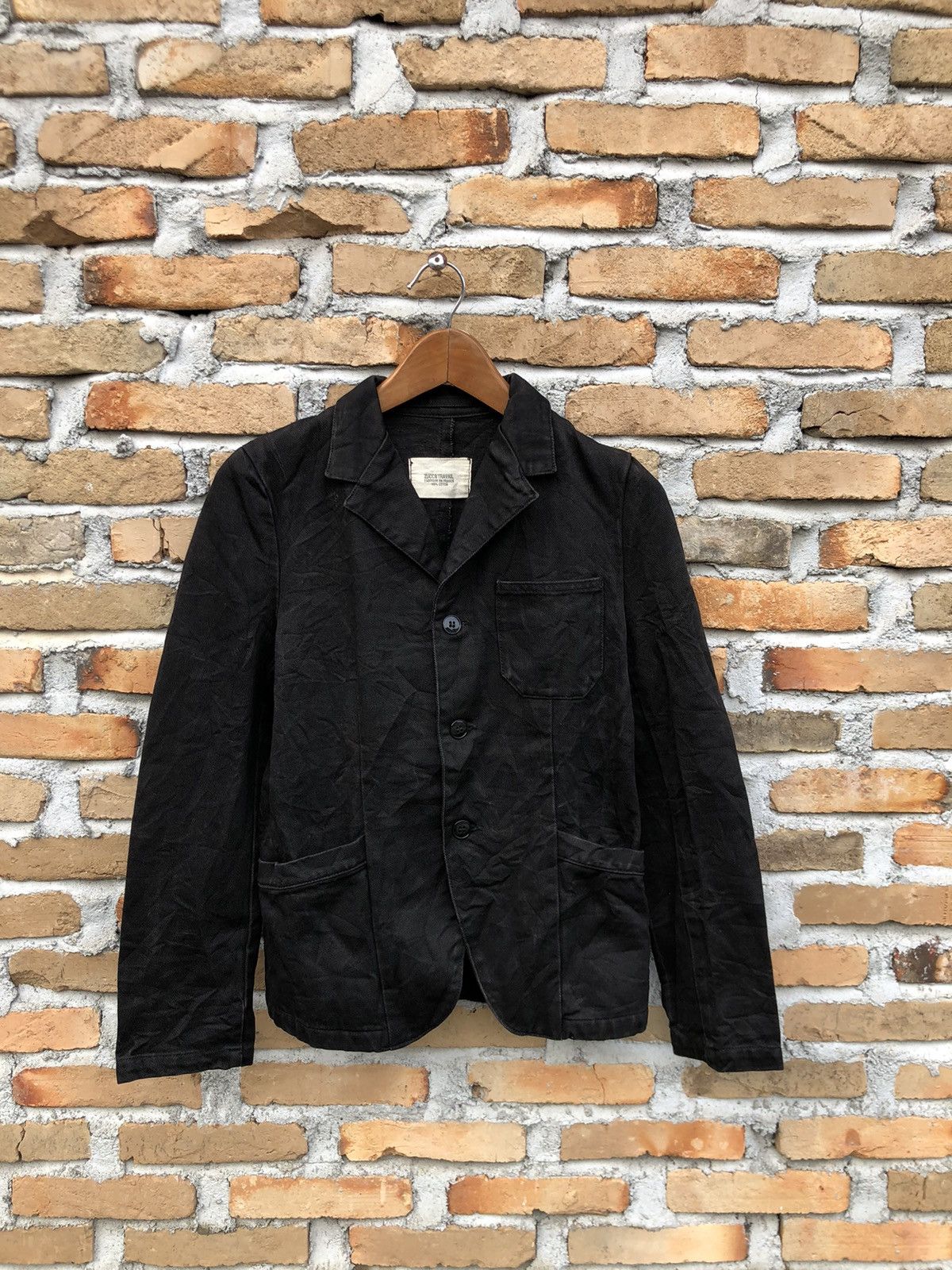 image of Cabane De Zucca x Issey Miyake Accept Offerzucca By Issey Miyake Denim Jacket in Black (Size Small)