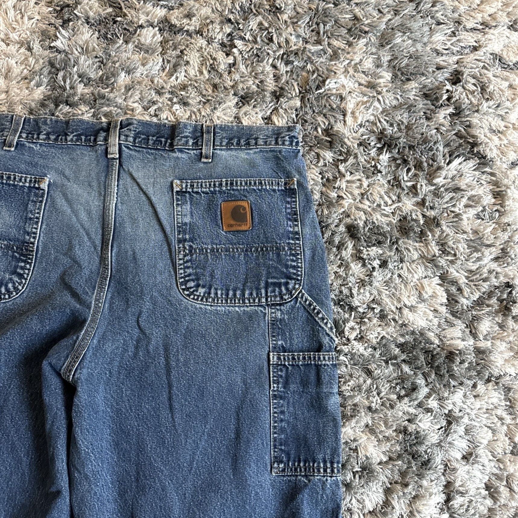 Carhartt VINTAGE Carhartt Jeans Denim Blue Men 38x31 Sz THRASHED Straight Cut Tag Pants Denim Jeans 1990s Y2K Mens Size US 38 / EU 54 - 4 Thumbnail