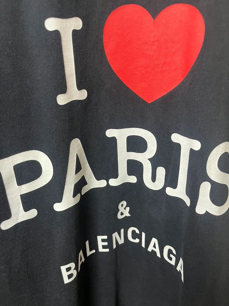 Balenciaga Balenciaga Black I love Paris slogan logo short sleeve Size US L / EU 52-54 / 3 - 3 Thumbnail