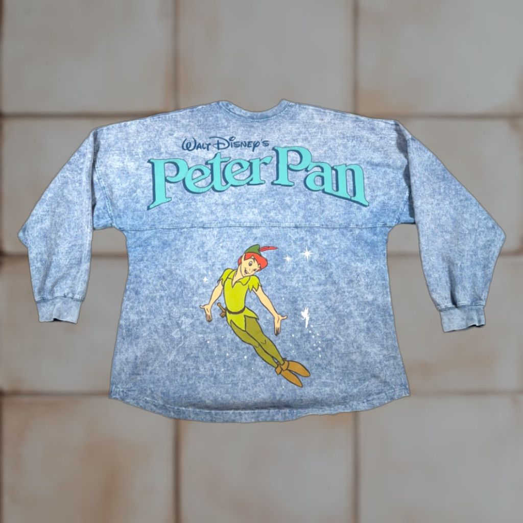 Disney Peter Pan Shirt Disney Parks Spirit Jersey Shirt Adult LARGE Blue Tinker Bell Peter Pan Graphic Crew Neck Cotton Long Sleeve Oversize Mens Size US L / EU 52-54 / 3 - 1 Thumbnail
