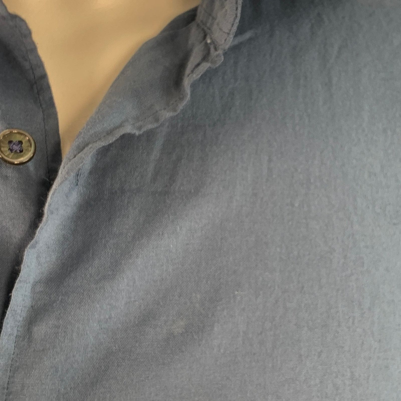 Fedeli FEDELI M Blue Cotton Blend Spread Collar Long Sleeve Shirt Size US M / EU 48-50 / 2 - 6 Thumbnail