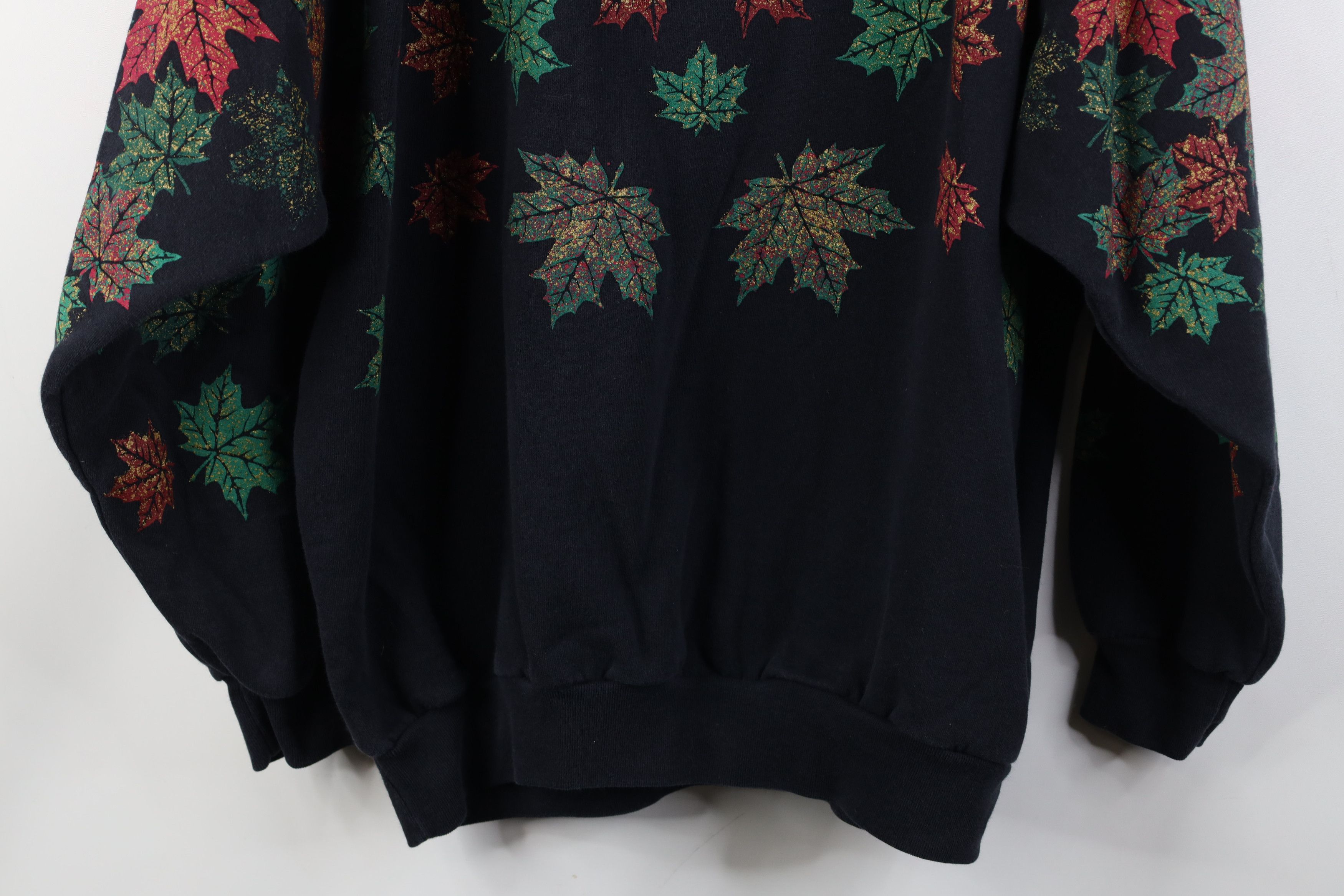 Vintage Vintage 90s Streetwear Fall Leaves Layered Sweatshirt USA Size XL / US 12-14 / IT 48-50 - 12 Thumbnail