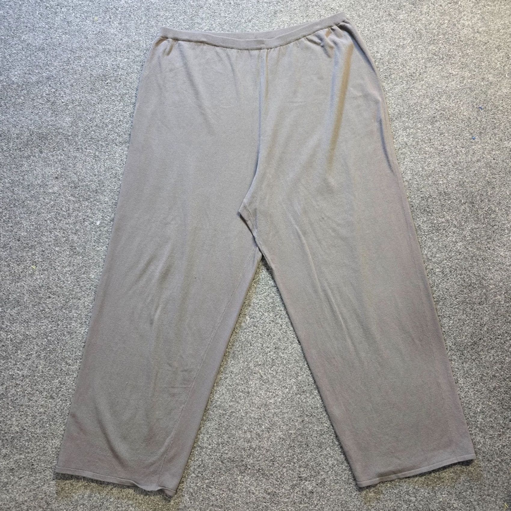 Eileen Fisher Eileen Fisher Pants Womens 3X Gray Stretch Knit Pull On Straight Leg Ankle Capul Capris? Size 40" / US 18 - 2 Thumbnail